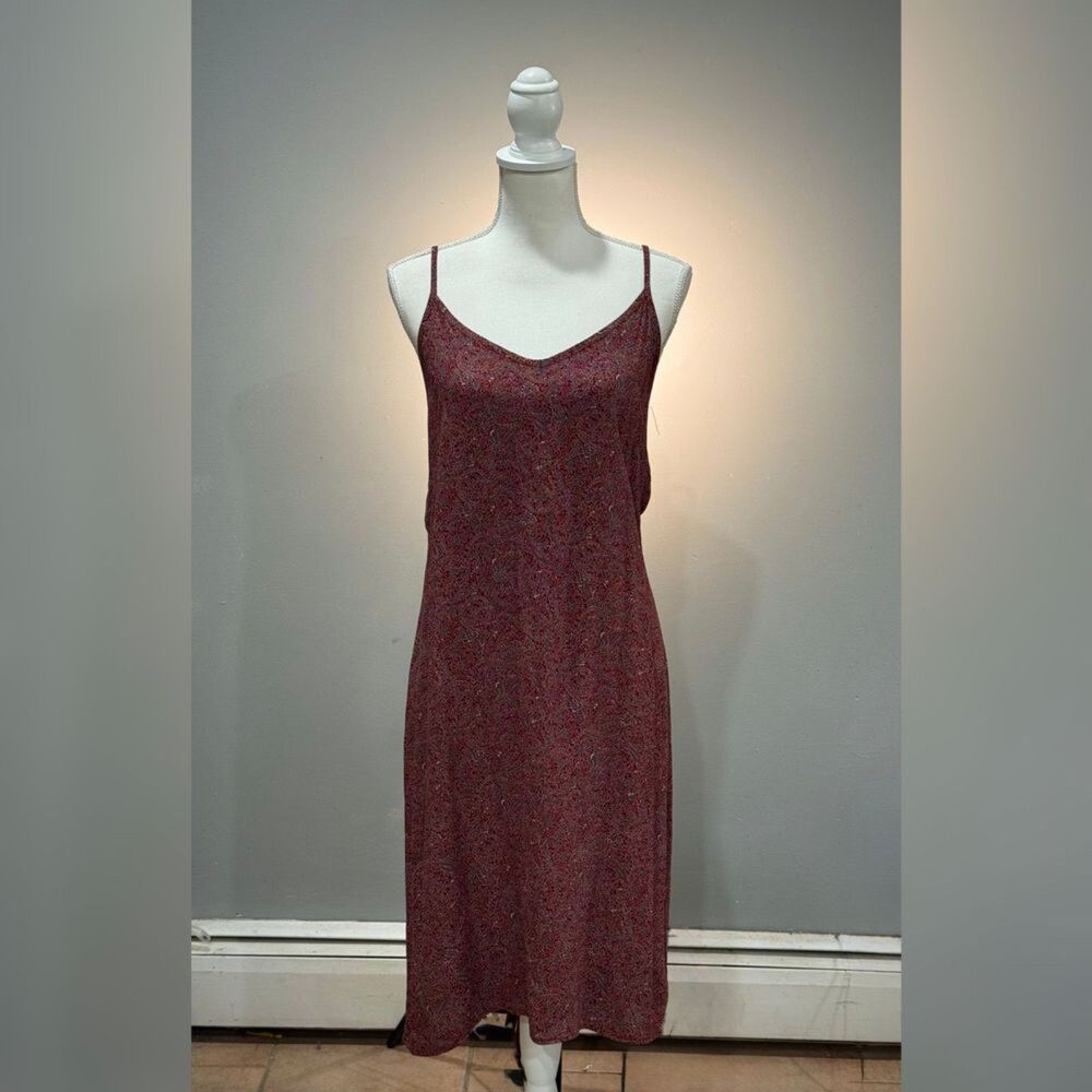 Red/Gray GAP Vintage Paisley Tank Midi Dress Y2K Size 10 EUC